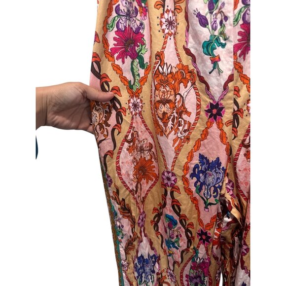 Ranna Gill Anthropologie Bohemian Wide Leg Jumpsuit Womens Medium Floral Pleated - Picture 13 of 16